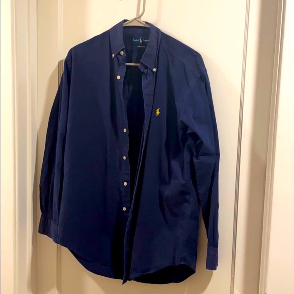 Navy blue polo button up